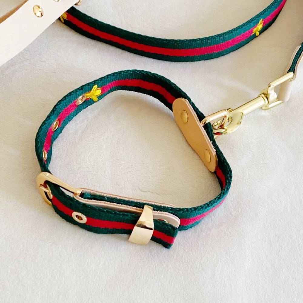 Luxe Dog Collar & Leash Set Size: Large